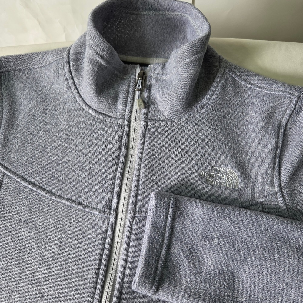 The North Face Womens Crescent Full Zip Fleece Jacket Grey Heather Size Medium